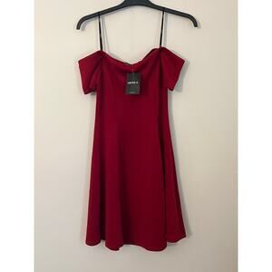 Off the shoulder size S red dress 95% polyester 5‎ % spandex